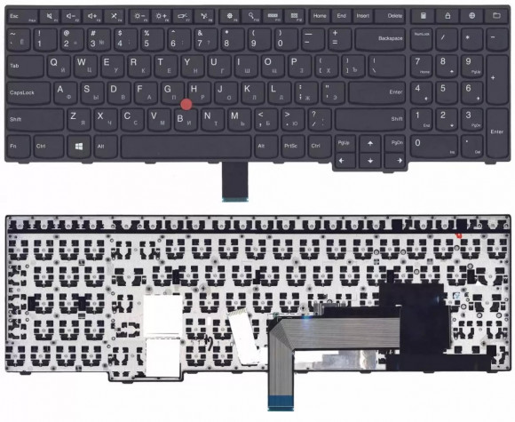 Клавиатура для ноутбука Lenovo ThinkPad E550, E550C, E555, E560, E565, черная с подсветкой