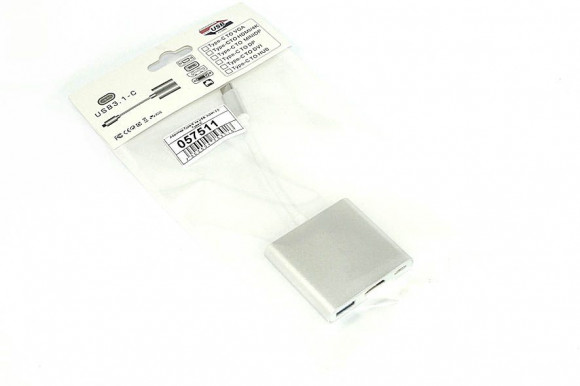 Адаптер Multiport Type-C на USB, HDMI 2.0 Type-С для MacBook серебристый