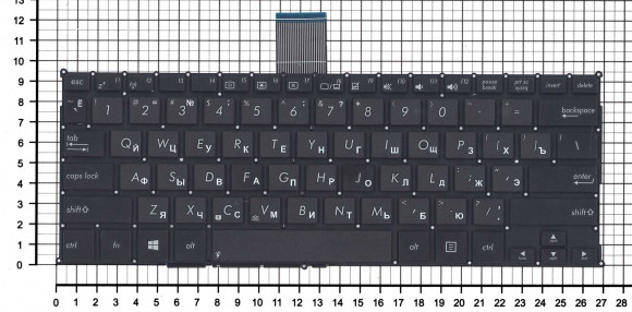 Клавиатура для ноутбука Asus F200CA, F200LA, F200MA, X200, черная, без рамки, плоский Enter