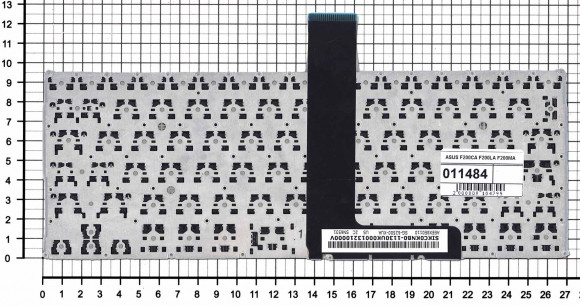 Клавиатура для ноутбука Asus F200CA, F200LA, F200MA, X200, черная, без рамки, плоский Enter