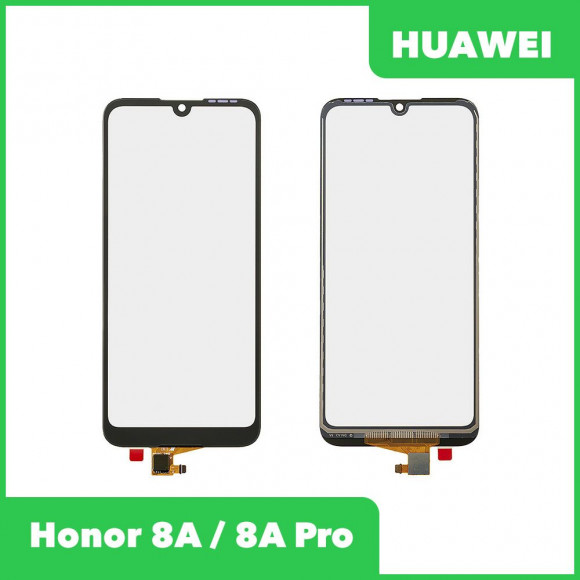 Сенсорное стекло (тачскрин) для Huawei Honor 8A, 8A Pro, черный