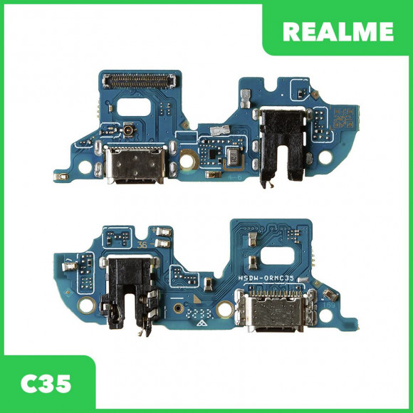 Системный разъем (разъем зарядки) для Realme C35, микрофон