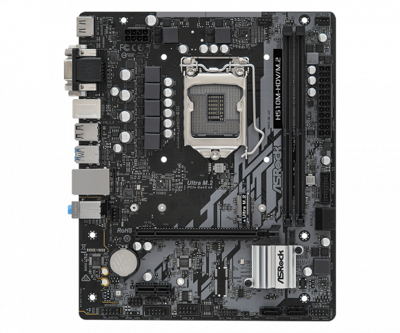 Материнская плата Asrock H510M-HDV/M.2, LGA1200, Intel H510, mATX, BOX