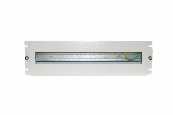 BPB19-PS-3U-RAL7035 Панель с DIN-рейкой с регулируемой глубиной установки, 19';, 3U, 22 места, цвет серый (RAL 7035) Hyperline