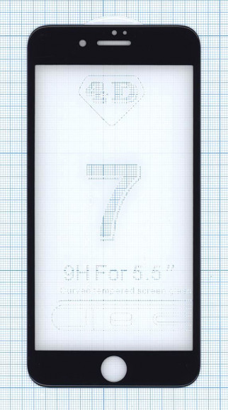 Защитное стекло 4D для Apple iPhone 7, 8 Plus, черное