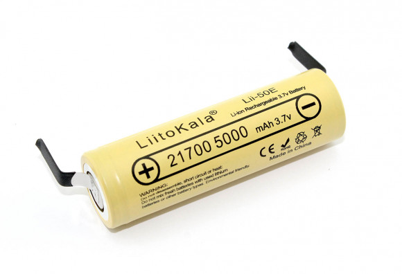 Аккумулятор типа 21700 Li-Ion LiitoKala Lii-50E-N with connectors 5000mAh, 3.7V