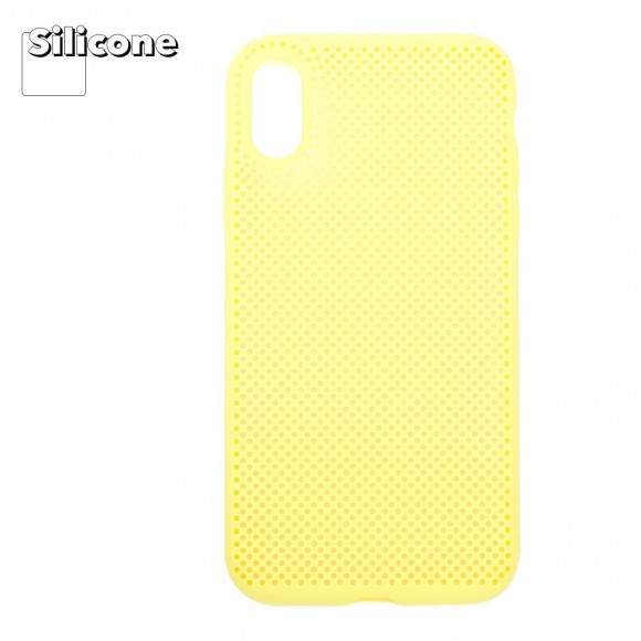 Силиконовый чехол "LP" для Apple iPhone XR "Silicone Dot Case", желтый (коробка)