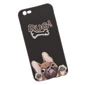 Силиконовый чехол "LP" для Apple iPhone 7, 8 "PUG! Французский бульдог Сережа", черный