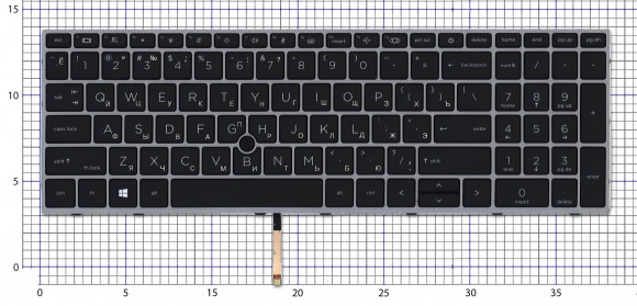 Клавиатура для ноутбука HP ZBook Fury 15 G7, черная с подсветкой Клавиатура для ноутбука HP ZBook Fury 15 G7, черная с подсветкой