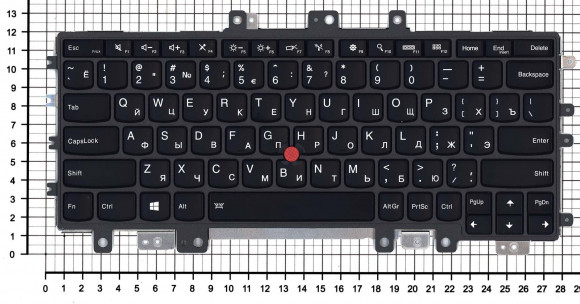 Клавиатура для ноутбука Lenovo ThinkPad Helix 2nd 20CG 20CH, черная с подсветкой