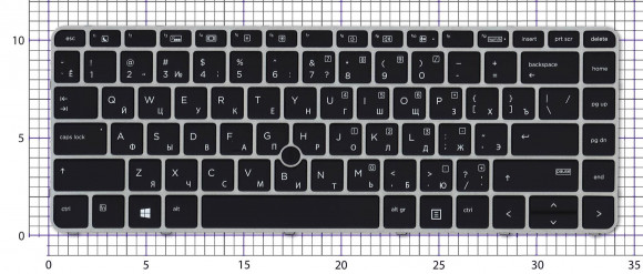 Клавиатура для ноутбука HP ZBook 14u G4, черная