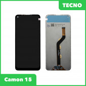 LCD дисплей для Tecno Camon 15 в сборе с тачскрином (черный) Premium Quality
