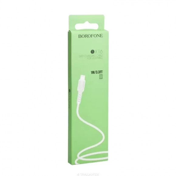 USB кабель Borofone BX16 Easy Charging Data Cable For Lightning, белый