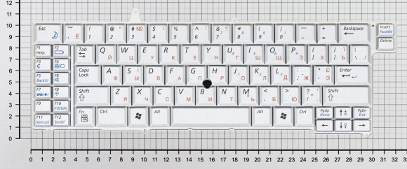 Клавиатура для ноутбука ноутбука Samsung X1, серебристая