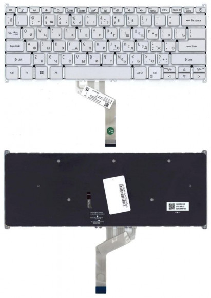 Клавиатура для ноутбука Acer Swift 3 SF314-42, серебристая с подсветкой