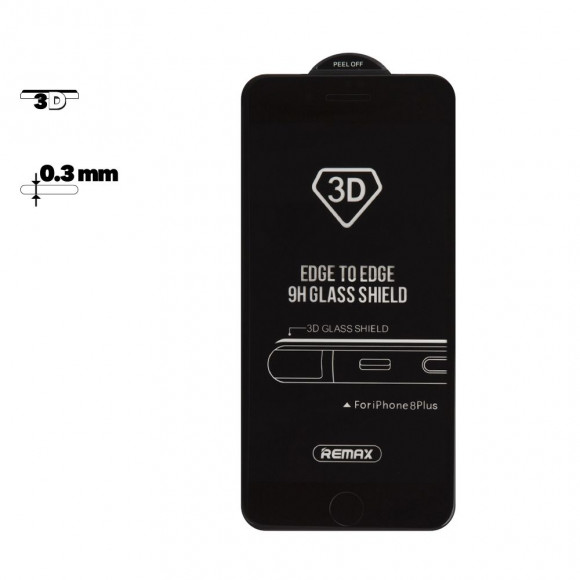 Защитное стекло Remax Caesar 3D Tempered Glass GL-04 для Apple iPhone 7 Plus, 8 Plus с рамкой, черное