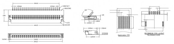 Разъем FPC Flip-Lock 1010-4RLGF 4 pin высота 1мм шаг 1мм Разъем FPC Flip-Lock 1010-4RLGF 4 pin высота 1мм шаг 1мм