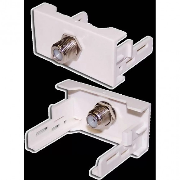 Розетка Mosaic 22.5x45 с RF-адаптером F-81, белая, Lanmaster, LAN-WA-LP-RF-WH