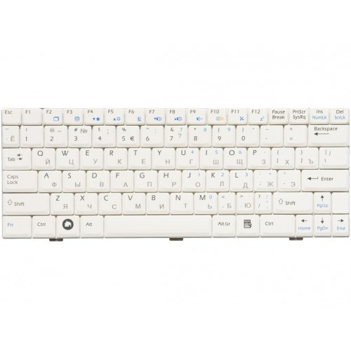 Клавиатура для ноутбука MSI WIND U100 U90 U110 U120 white РУССКАЯ РАСКЛАДКА