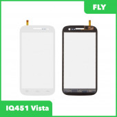 Сенсорное стекло (тачскрин) для Fly Quattro Vista (IQ451), белый