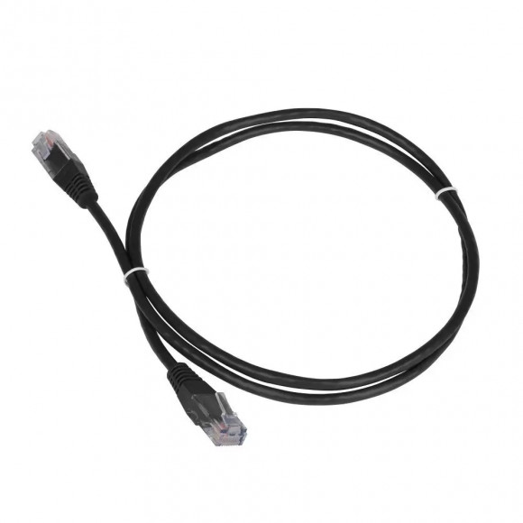 Патч-корд RJ45 - RJ45, 4 пары, UTP, категория 5е, 0.3 м, черный, TWT, TWT-45-45-0.3-BK
