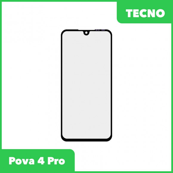 Стекло + OCA пленка для переклейки Tecno Pova 4 Pro (черный)