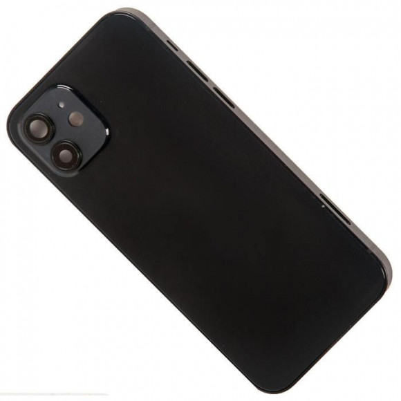 Задняя крышка корпуса в сборе с рамкой для Apple iPhone 12, черная