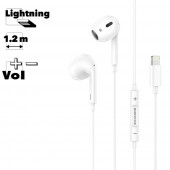 Гарнитура BOROFONE BM30 Max Acoustic Lightning 8-pin, вкладыши, 1.2м (белый)