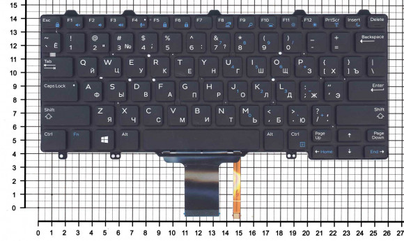 Клавиатура для ноутбука Dell E5250, черная с подсветкой Клавиатура для ноутбука Dell E5250, черная с подсветкой