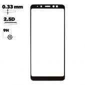 Защитное стекло для Samsung Galaxy A8 Plus (A730F) Thin Frame Full Glue 0, 33 мм, 2, 5D 9H, черное