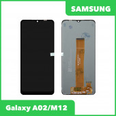 LCD дисплей для Samsung Galaxy A02, M12 SM-A022, SM-M127 в сборе с тачкрином (черный)