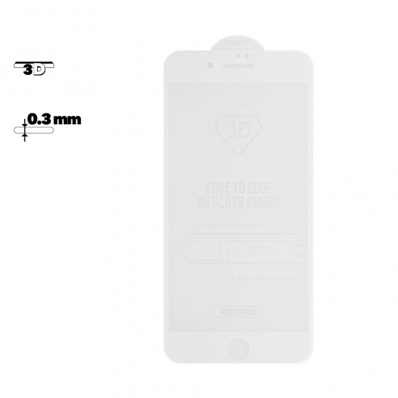 Защитное стекло Remax Caesar 3D Tempered Glass GL-04 для Apple iPhone 7 Plus, 8 Plus с рамкой, белое