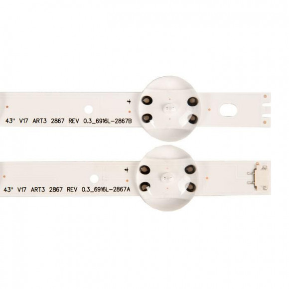 Светодиодная подсветка для телевизоров LG 43LJ, 43UJ, 43LV, 43UV, AGF78666701, 43" V17 ART3 2867, 6916L-2867A (комплект, 2 шт)
