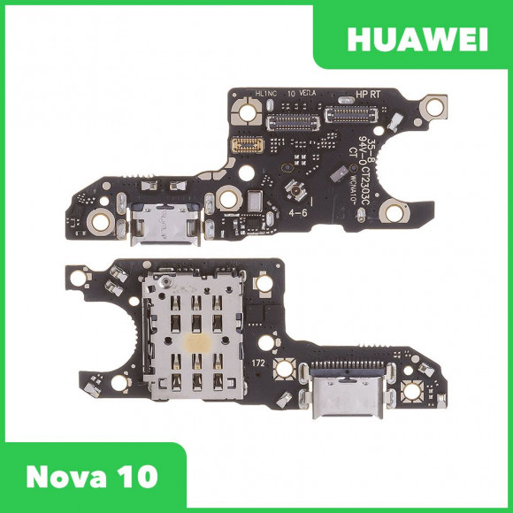 Системный разъем (разъем зарядки) для Huawei Nova 10 (NCO-LX1), разъём SIM, микрофон