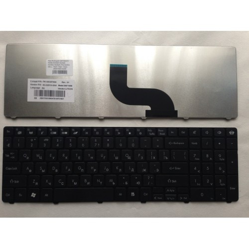 Клавиатура для ноутбука GATEWAY NV50 NV53A NV55A NV55C NV59A PACKARD BELL TK37 TK81 TK83 TK85 TK86 TK87 te11 te11hr te11-bz te11-hc черная РУССКАЯ РАСКЛАДКА
