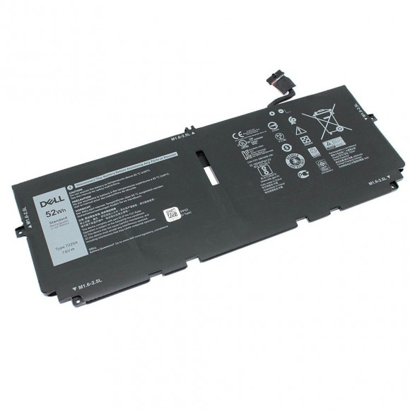Аккумулятор (батарея) X1W0D для ноутбука Dell XPS 13 9310, 7.6В 6710мАч