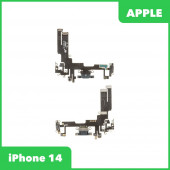 Системный разъем (разъем зарядки) для iPhone 14, микрофон (черный) Системный разъем (разъем зарядки) для iPhone 14, микрофон (черный)