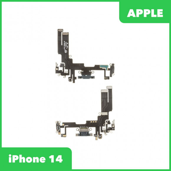 Системный разъем (разъем зарядки) для iPhone 14, микрофон (черный)