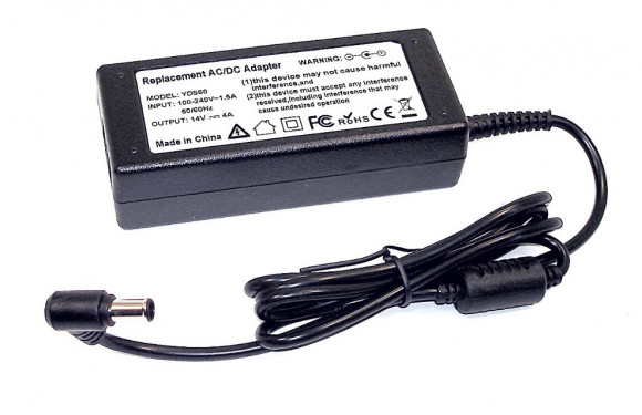 Зарядка (блок питания) для монитора LCD 14V 4A 56W, штекер (6.5х4.4мм)