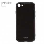 Защитная крышка "LP" для Apple iPhone 7, 8 "Glass Case", черное стекло (коробка)