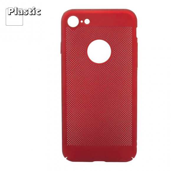 Защитная крышка "LP" для Apple iPhone 7 "Сетка" Soft Touch, красная (европакет)
