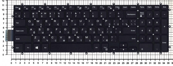 Клавиатура для ноутбука Dell Vostro 15-3583, черная