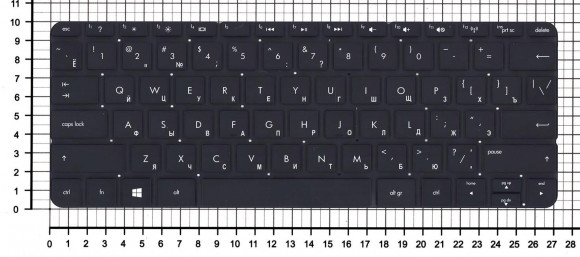 Клавиатура для ноутбука HP Envy x2 11-G, черная