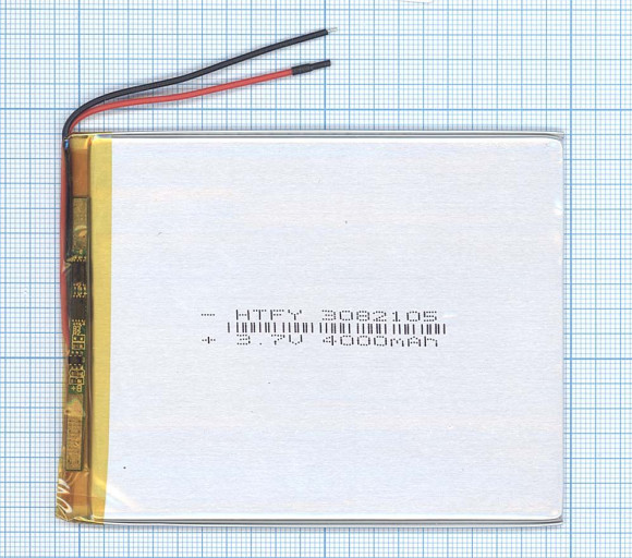 Аккумуляторная батарея Li-Pol (3x82x105мм), 2pin, 3.7В, 4000мАч