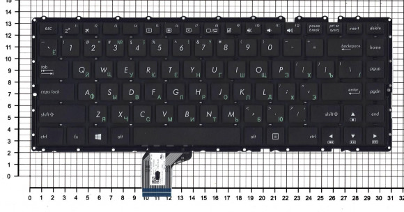 Клавиатура для ноутбука Asus K401L A401, черная