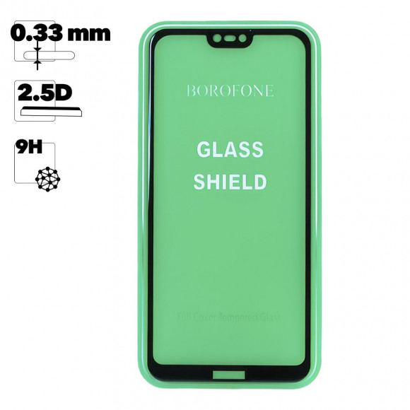 Защитное стекло Borofone Elephant для Huawei P20 Lite, Nova 3E 2.5D, 0.33 мм с черной рамкой