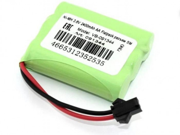 Аккумулятор Ni-MH 3.6V 2400mAh AA Flatpack разъем SM