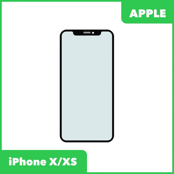 Стекло для переклейки дисплея Apple iPhone X, XS, черный (оригинал)