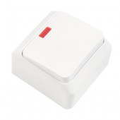 Выключатель одноклавишный наружный с подсветкой белый сх.1 ЭТЮД (BA10-005B) Schneider Electric