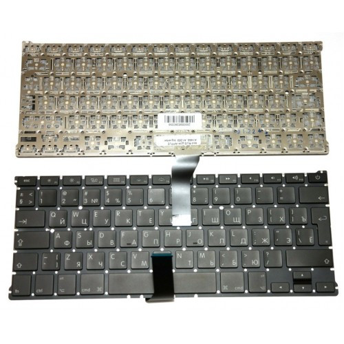Клавиатура для ноутбука Apple A1466, A1369 small enter. black. РУССКАЯ РАСКЛАДКА